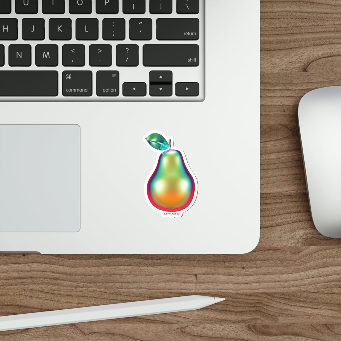 Chrome Pear Sticker