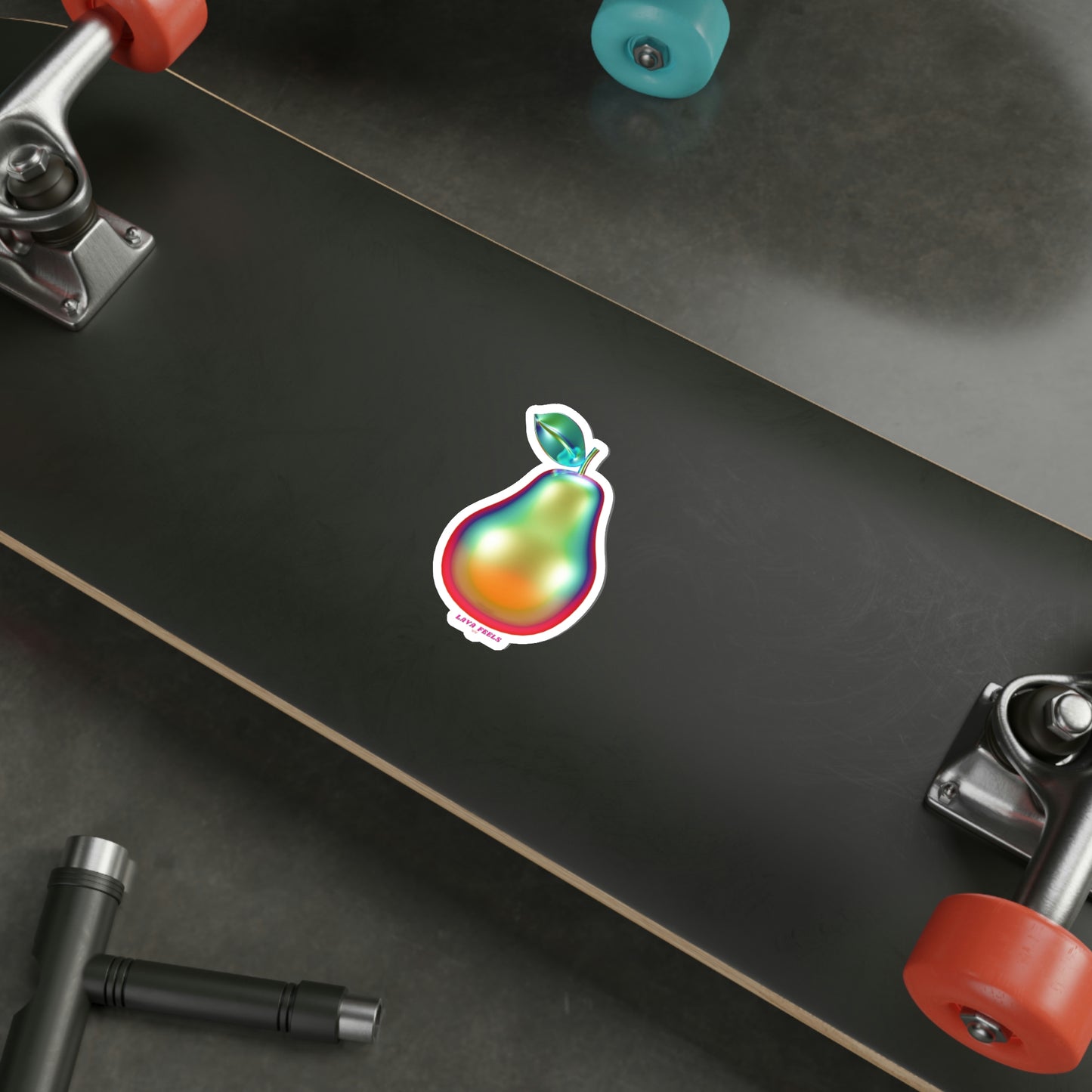 Chrome Pear Sticker