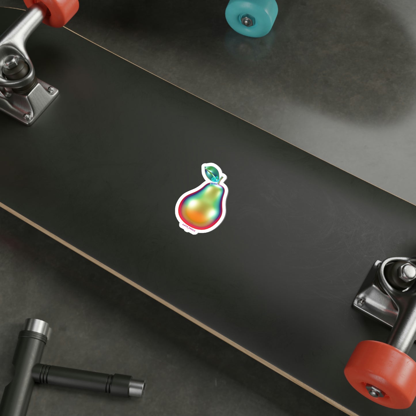 Chrome Pear Sticker