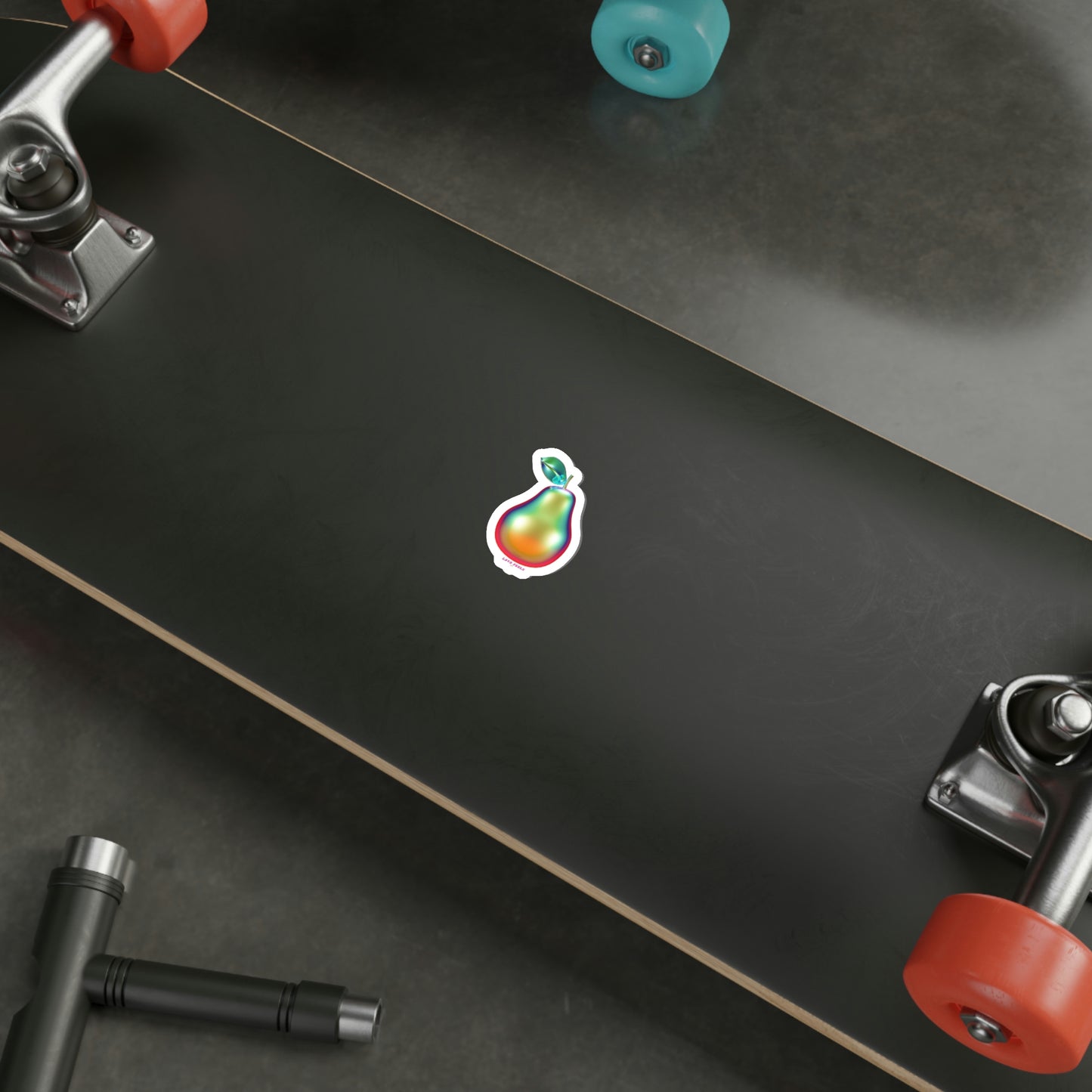 Chrome Pear Sticker