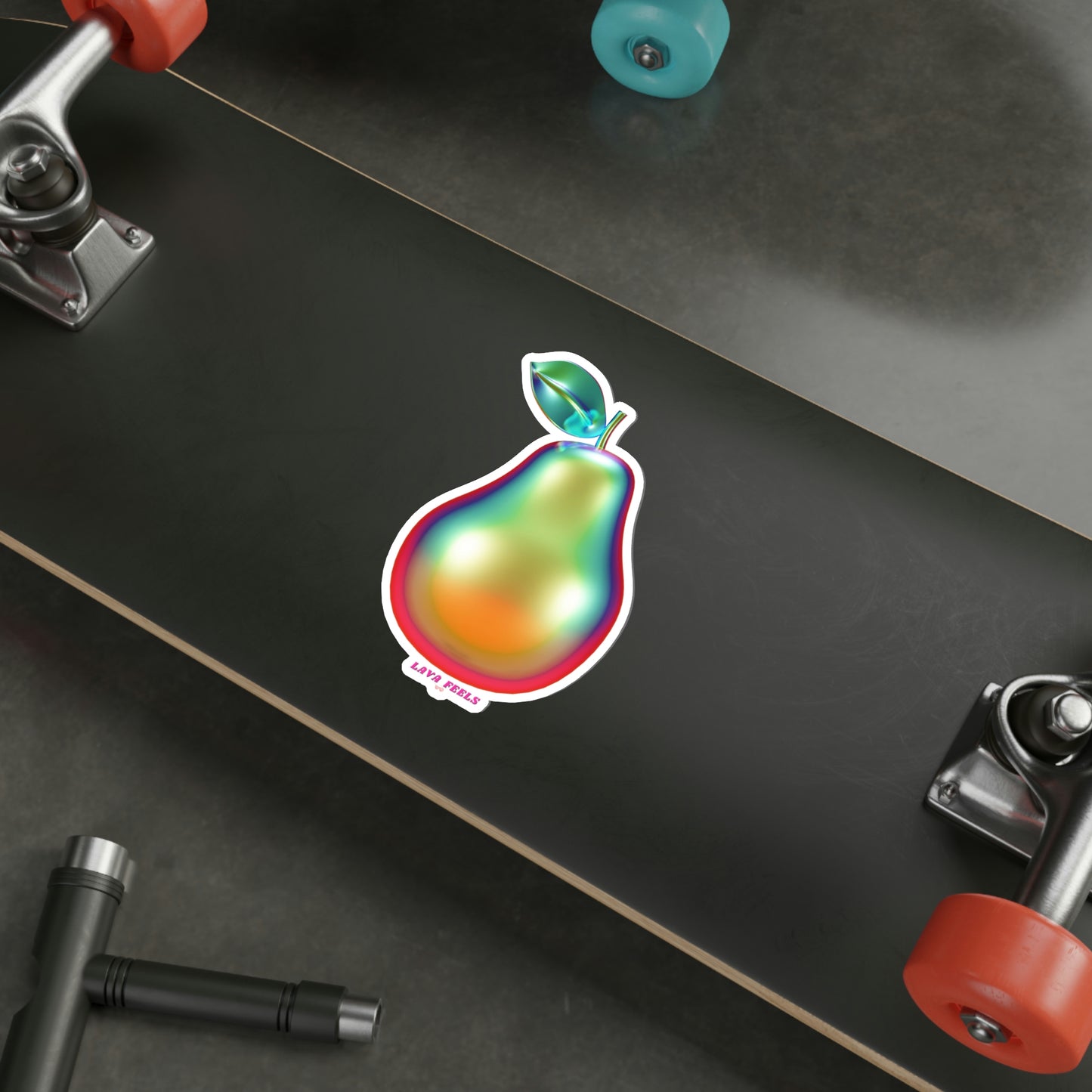 Chrome Pear Sticker