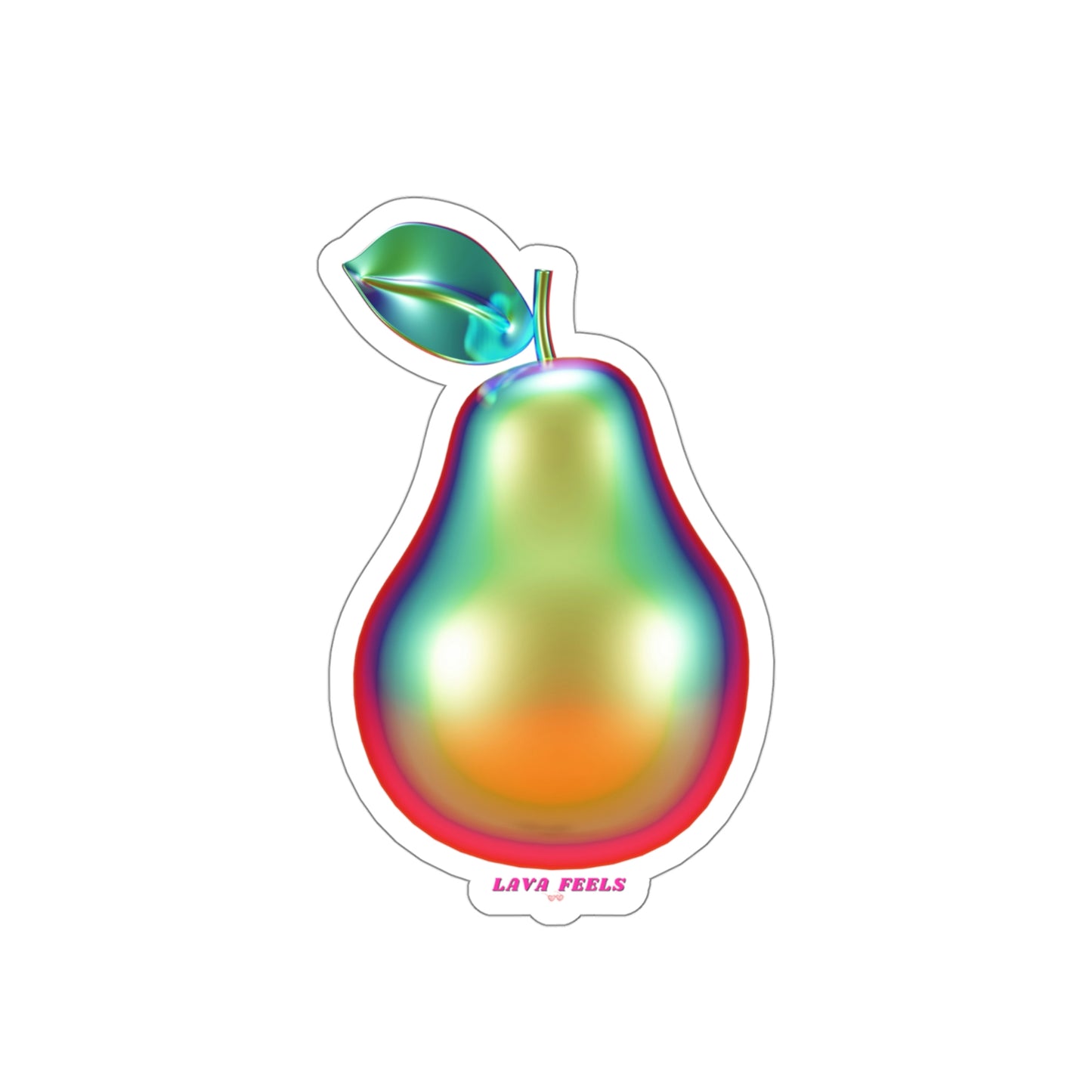 Chrome Pear Sticker