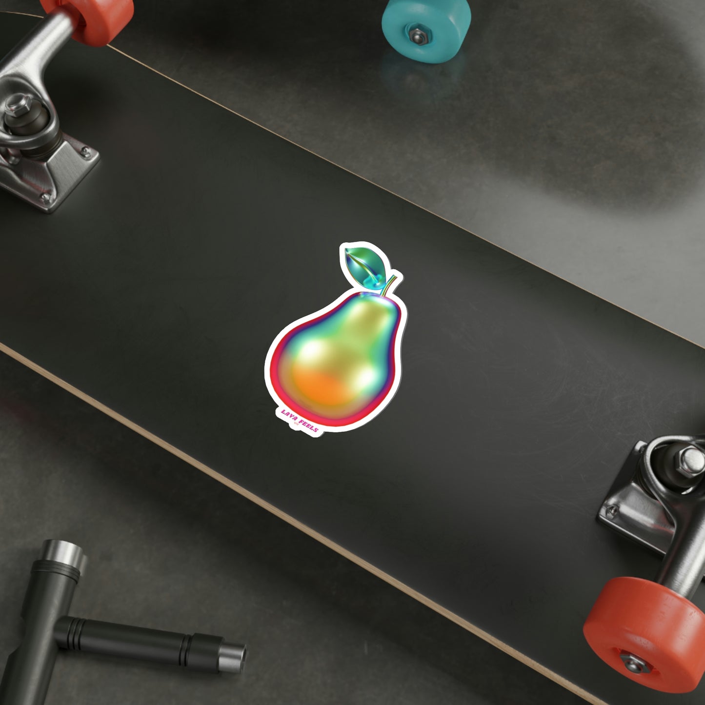 Chrome Pear Sticker