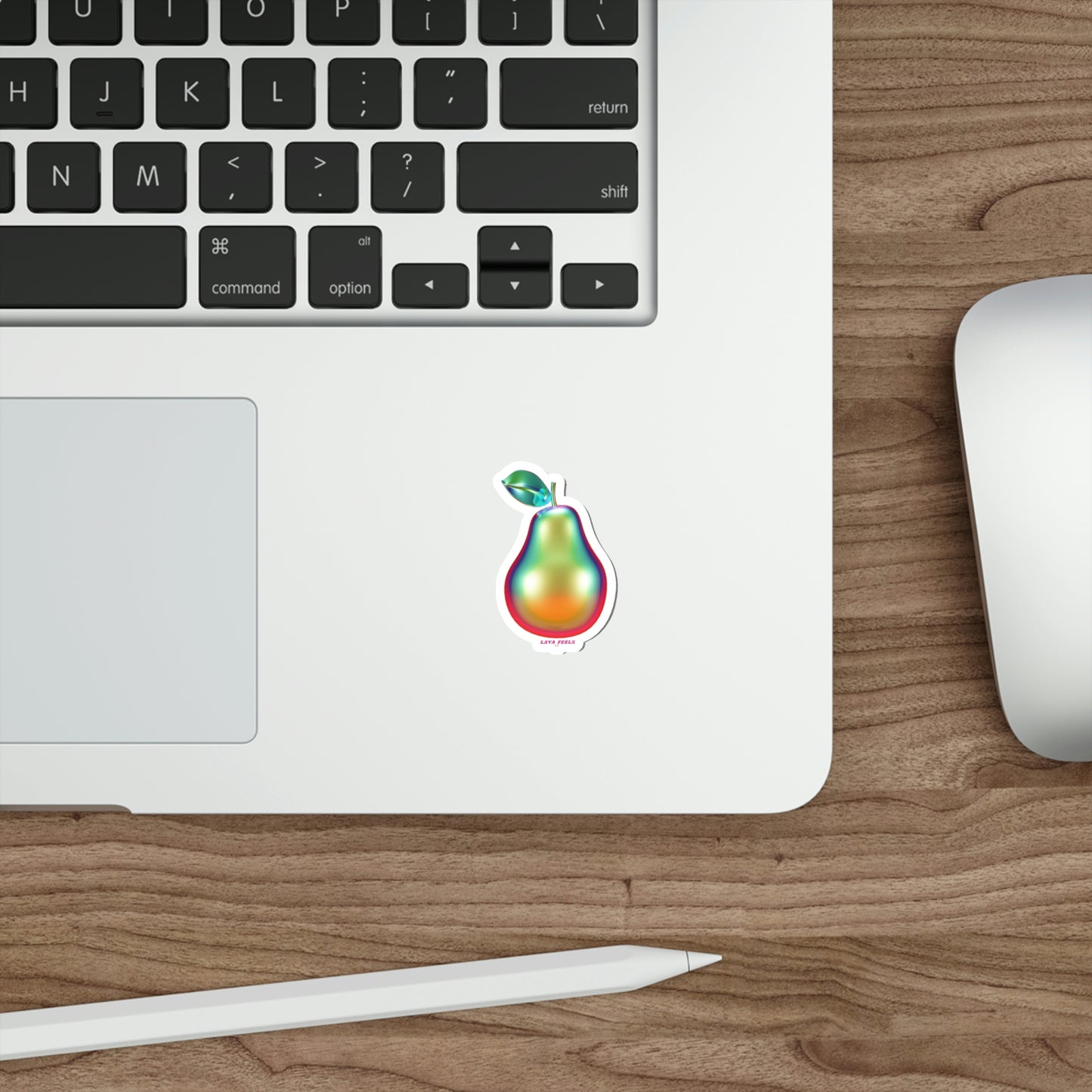 Chrome Pear Sticker