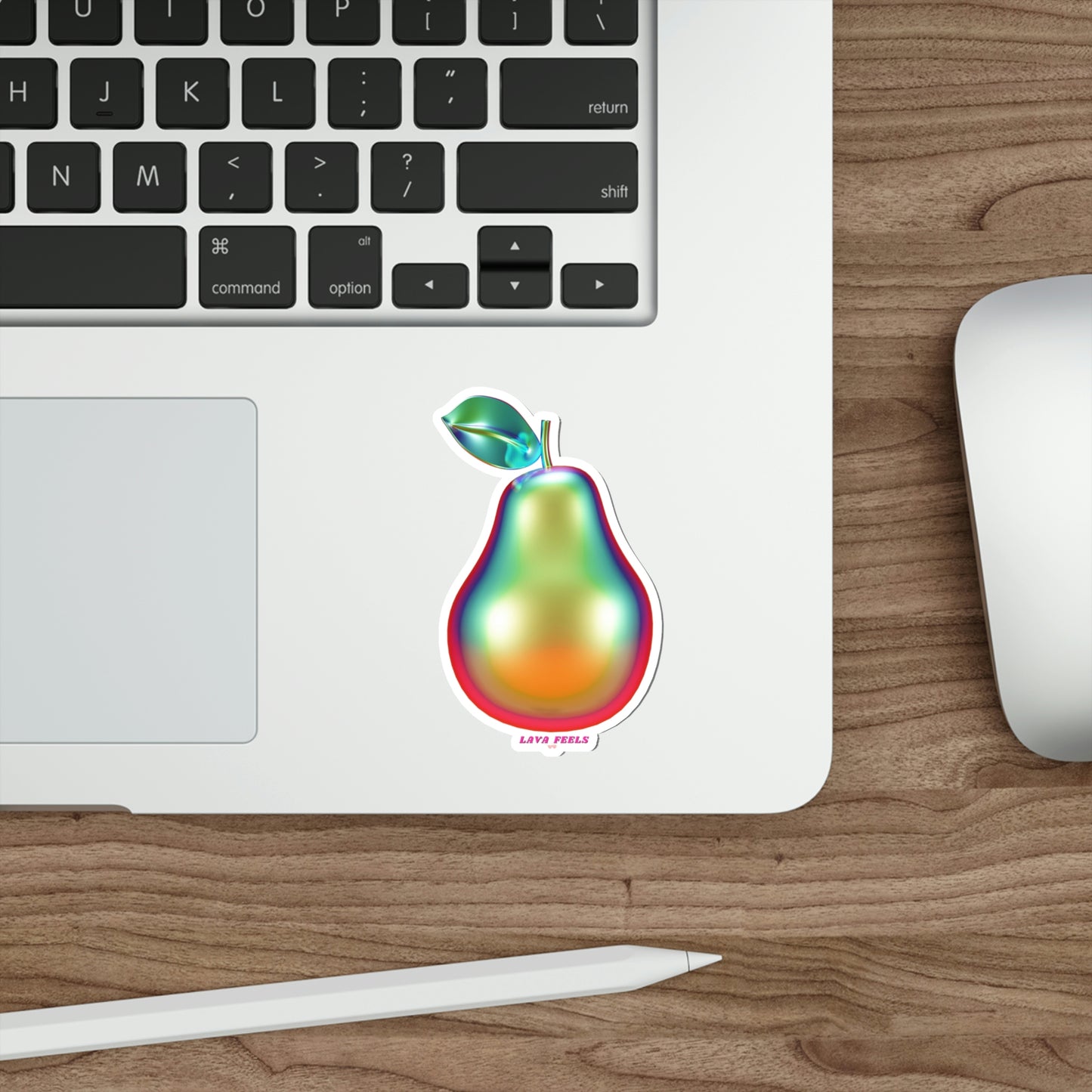 Chrome Pear Sticker